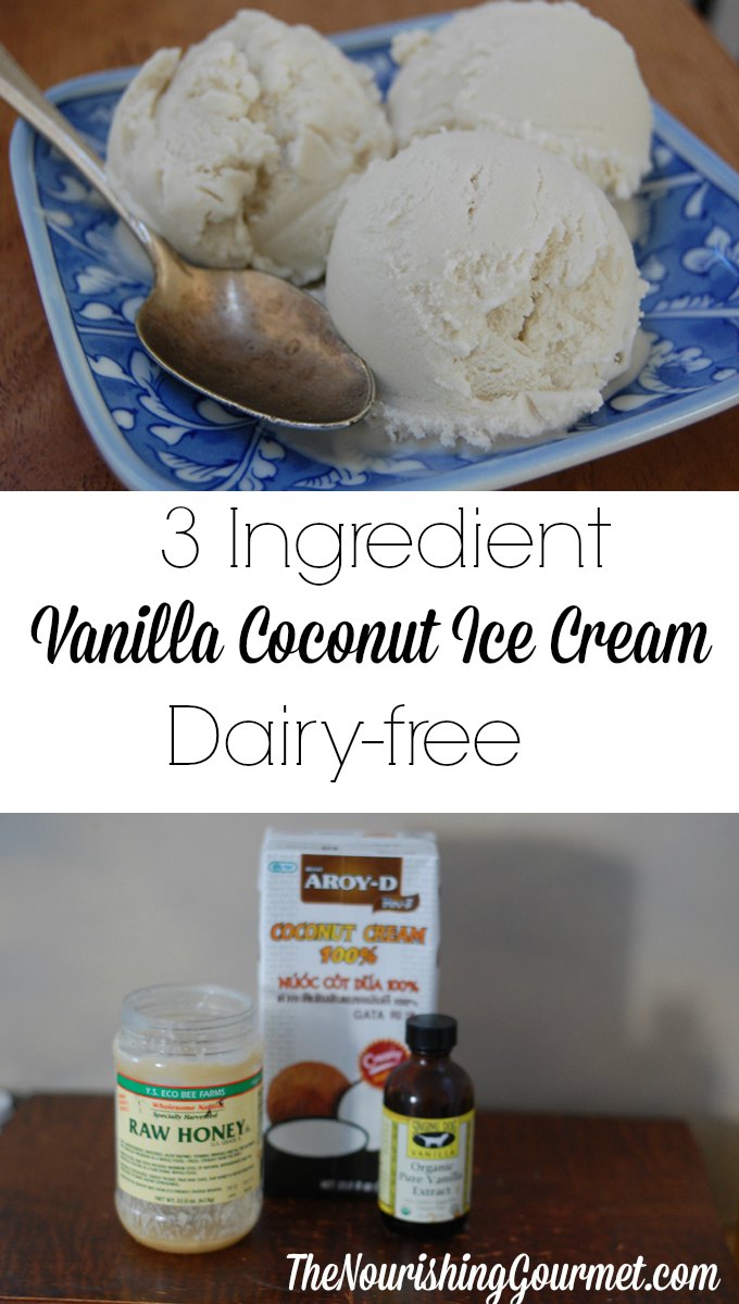 This amazing yet SIMPLE coconut milk vanilla ice cream is so good! It's lovely for enjoying by itself, with fresh fruit, pies, cobblers, and more. Plus, it's completely dairy free, and egg free! That makes it vegan AND paleo friendly.  --- The Nourishing Gourmet