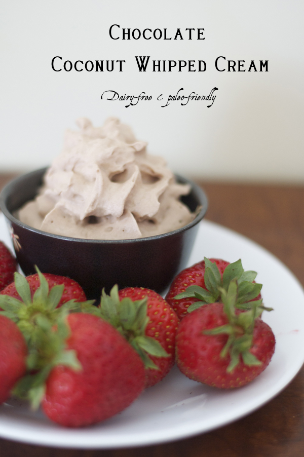 Chocolate Coconut Milk Whipped Cream is a rich and delicious treat! (Dairy-free and Paleo-friendly!)