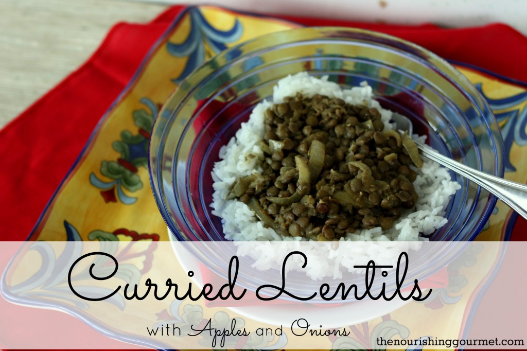 Curried Lentils with Apples and Onions - under $1 per serving!