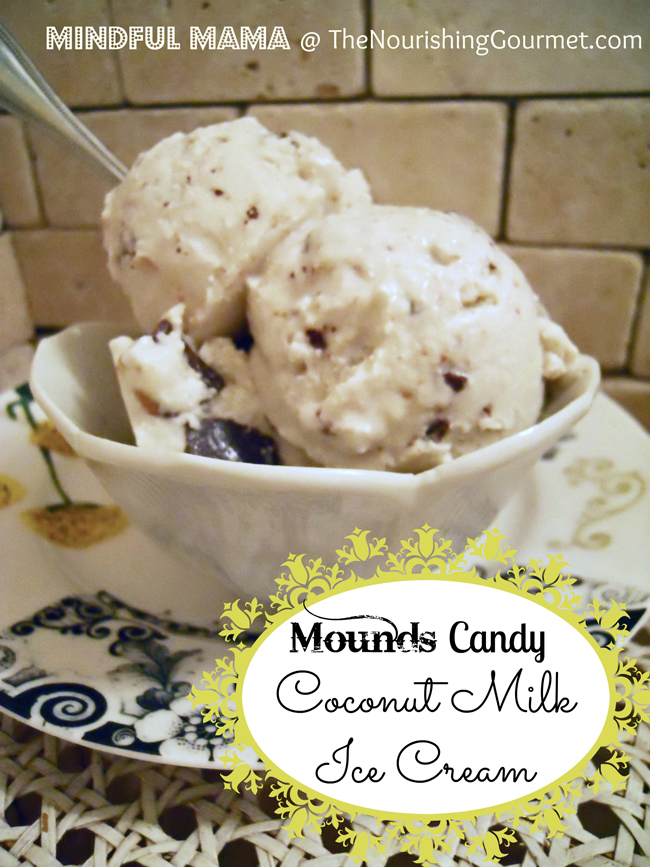 Mounds Candy Coconut Milk Ice Cream. Yum!