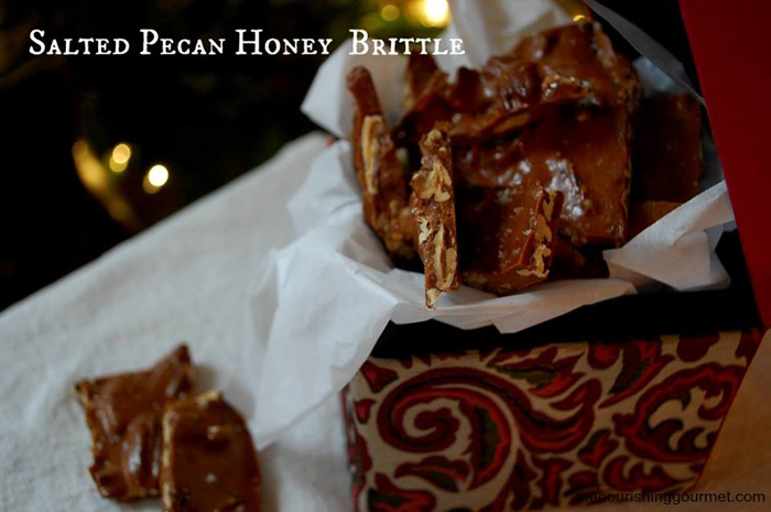 Salted Honey Pecan Brittle - A beautiful gift made with unrefined sweeteners! (Dairy-free)
