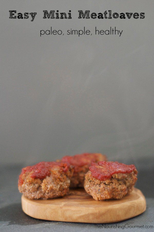 Mini Meatloaves that are grain, dairy, and egg-free and super simple to make! Kids love them.