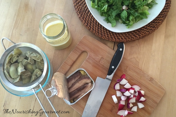Sardine salad with artichoke hearts and a creamy lemon shallot dressing 2