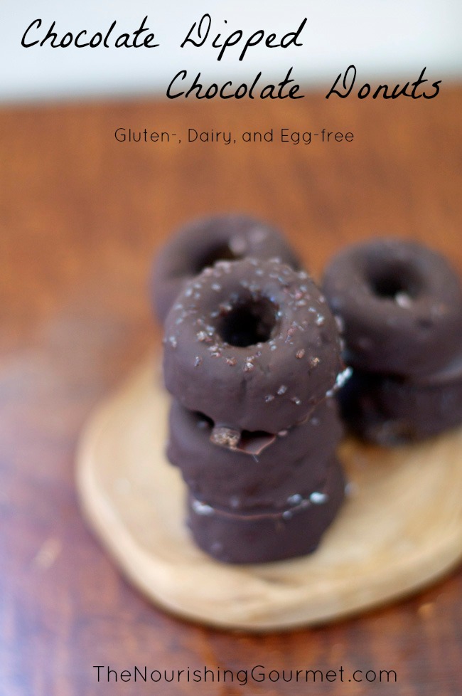 Chocolate Dipped Chocolate Donuts that are #glutenfree, #eggfree, and wonderful!