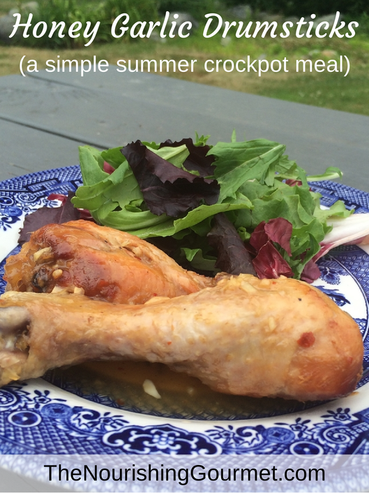 Honey Garlic Drumsticks (a simple summer crockpot meal)