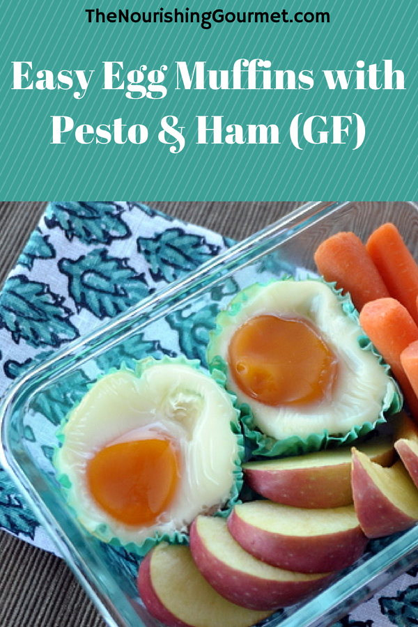 Easy Egg Muffins with Pesto & Ham -- Perfect for breakfast all week or a packed lunch