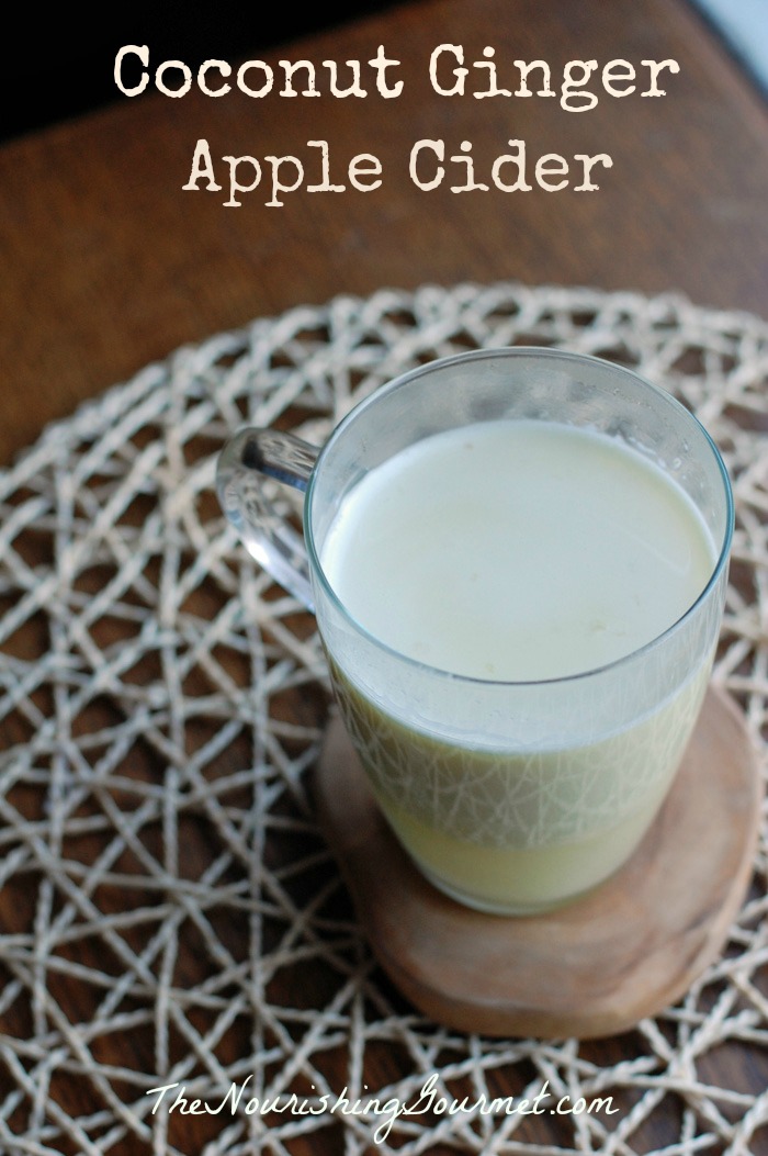 Coconut Ginger Apple Cider. A lovely soothing drink for a cold winter day or night!