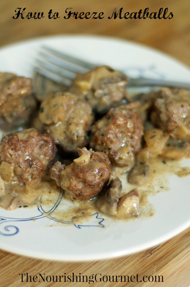Follow this simple method to make your own freezer meatballs! You can take out as many as you like at a time. You can use your favorite recipe, or you can use this grain-free, egg-free Italian Meatball recipe. Yum!