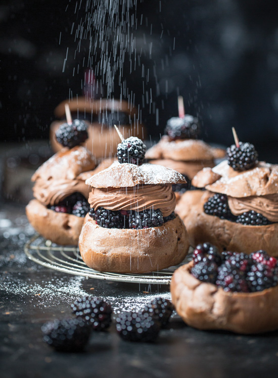 Double Chocolate Grain and Gluten Free Blackberry Cream Puffs . These are even dairy free!