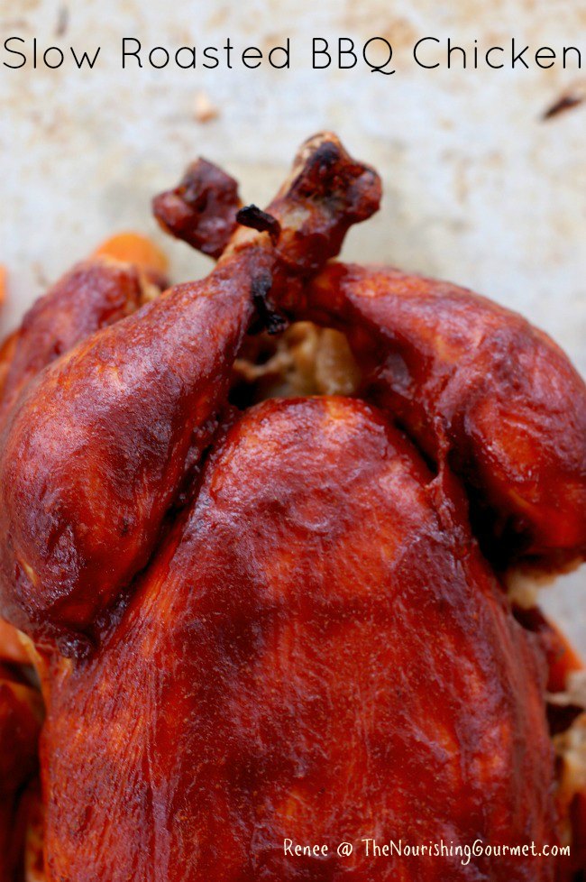 This Slow Roasted Whole BBQ Chicken is a lovely dish for summertime or any time of the year.  -- The Nourishing Gourmet