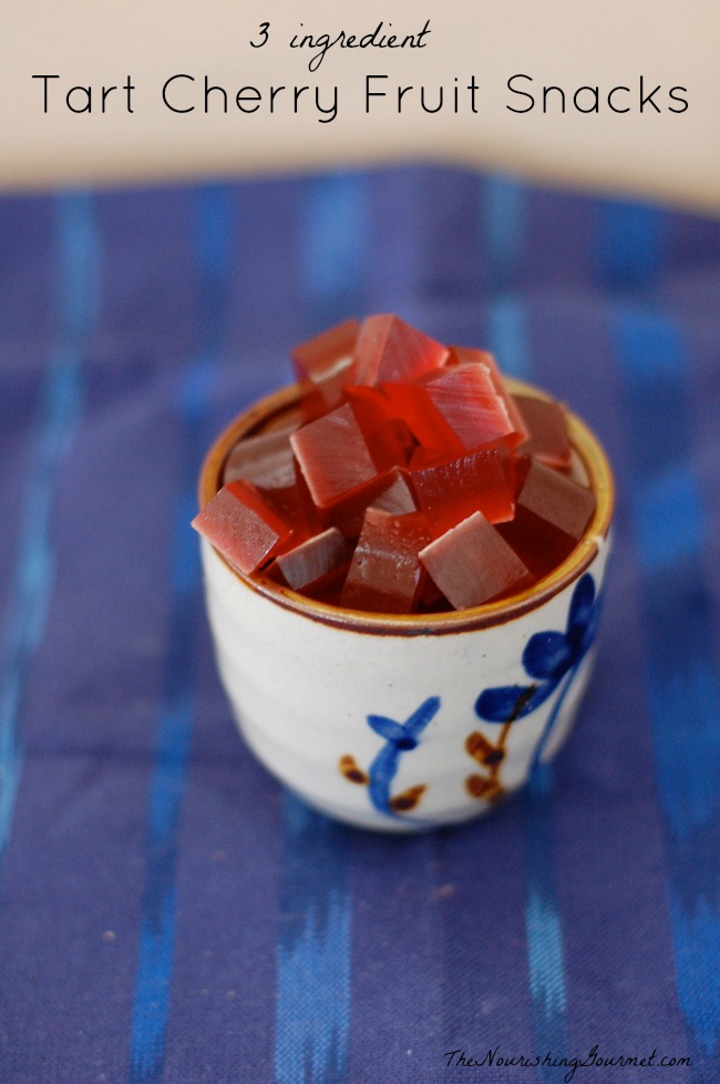 Tart Cherry Fruit Snacks - Great for the kids, lunch boxes, and summer camp. ---- The Nourishing Gourmet