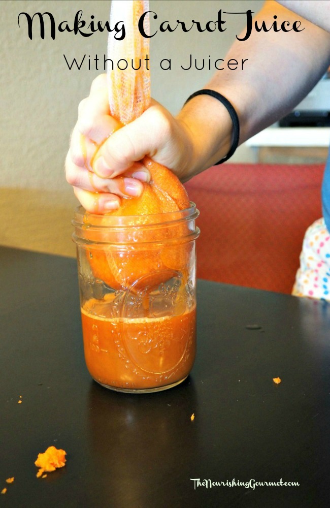 How to make carrot juice without a blender - easier than you think, and so helpful for those of us without juicers! -- The Nourishing Gourmet