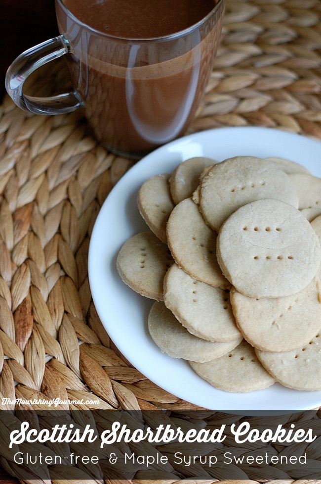 vScottish Shortbread Cookies, gluten-free and sweetened with maple syrup: These cookies are wonderfully flakey and rich. Just like shortbread cookies should be.  --- The Nourishing Gourmet