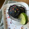 Amazing color and citrus flavor! This vibrant ice cream is colored with activated charcoal and is bursting with lime zest and juice. Yum! -- The Nourishing Gourmet