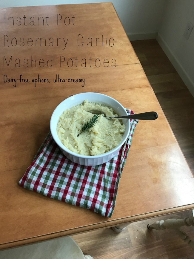 These creamy mashed potatoes made in the Instant Pot are flavorful, easy, and lip-smacking good! Dairy-free options, as well. -- The Nourishing Gourmet