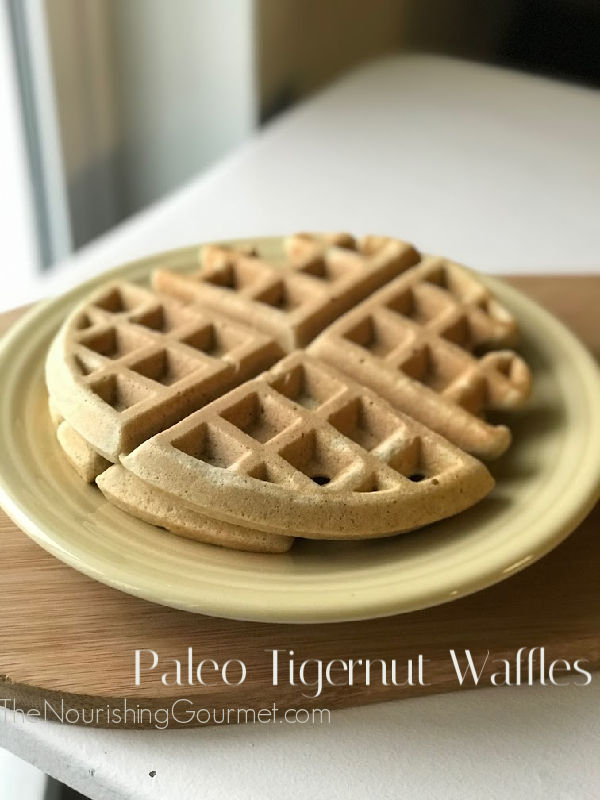 Paleo Tigernut Waffles - A wonderful baked good for a grain-free diet, and also a source of prebiotic fiber! 